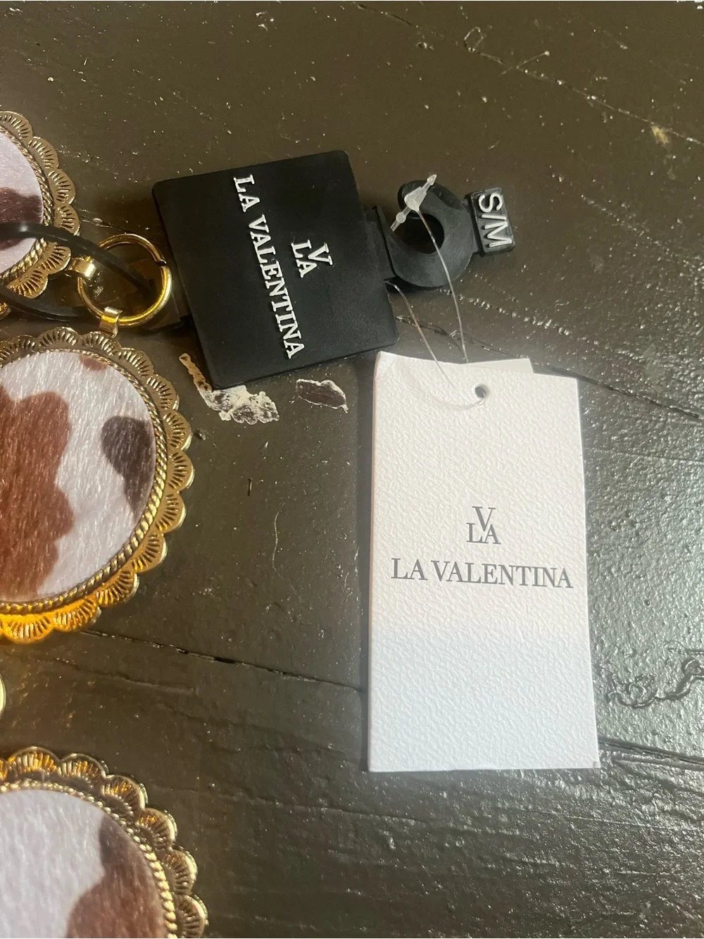 Valentina Gold-Tone Belt with White and Brown Medallions